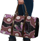 Purple Budgerigar Australia Indigenous Art Travel Bag