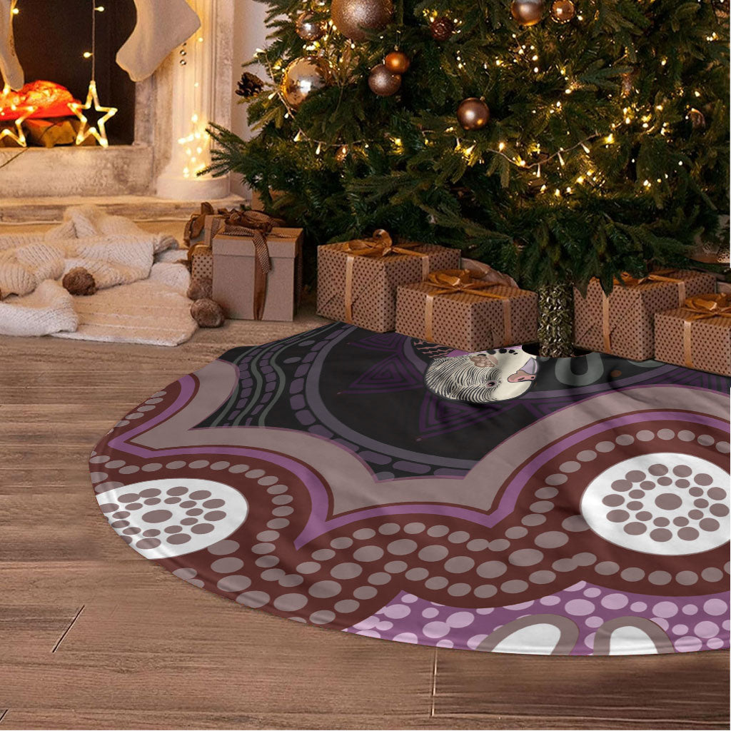 Purple Budgerigar Australia Indigenous Art Tree Skirt