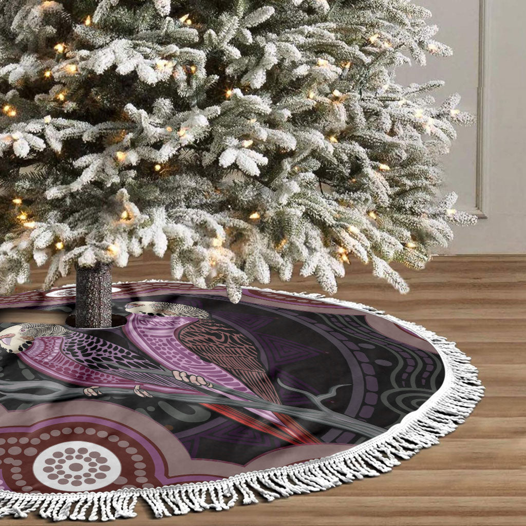 Purple Budgerigar Australia Indigenous Art Tree Skirt