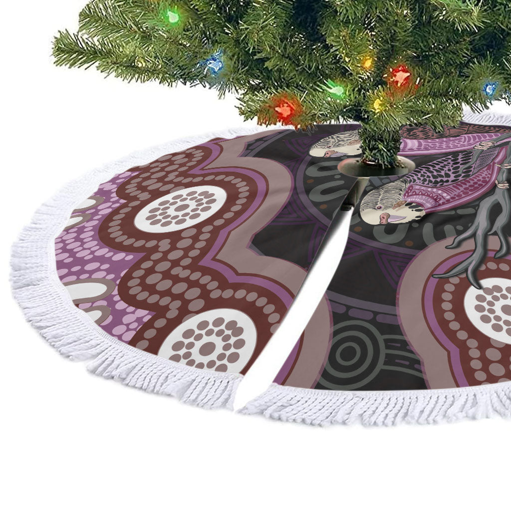 Purple Budgerigar Australia Indigenous Art Tree Skirt