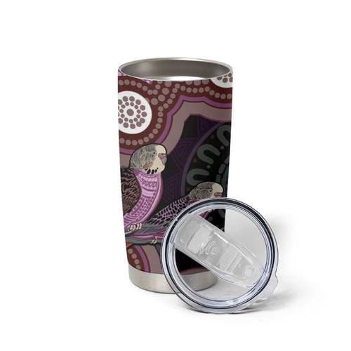 Purple Budgerigar Australia Indigenous Art Tumbler Cup