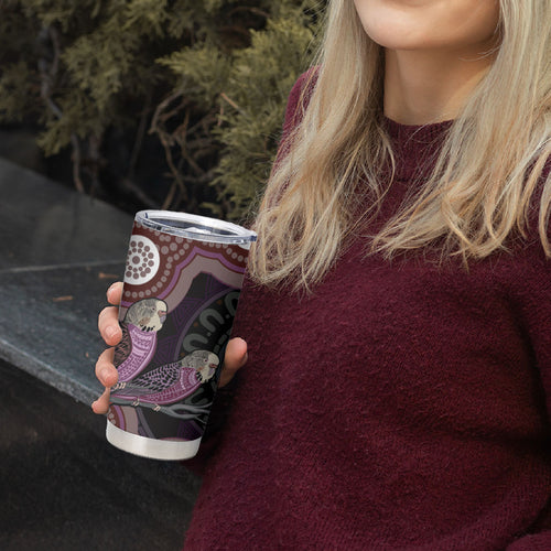 Purple Budgerigar Australia Indigenous Art Tumbler Cup