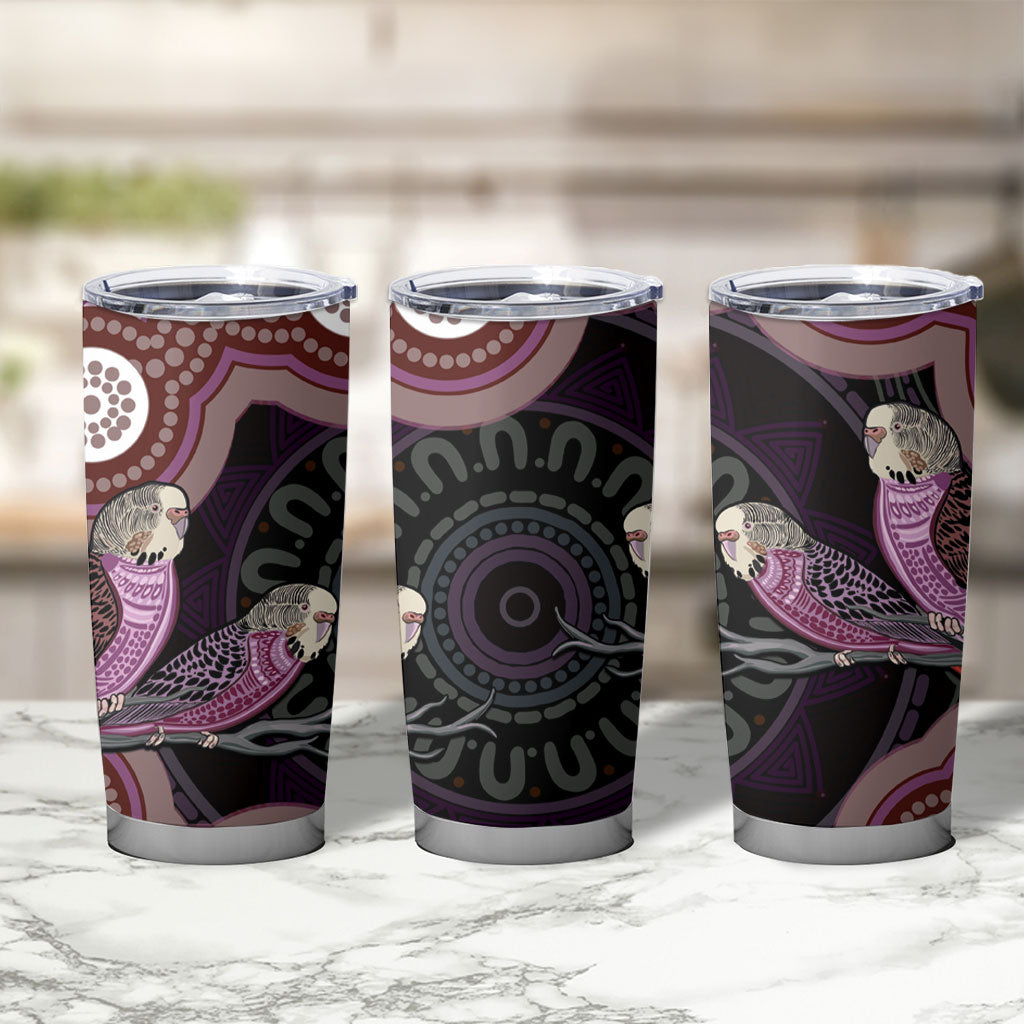 Purple Budgerigar Australia Indigenous Art Tumbler Cup