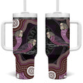 Purple Budgerigar Australia Indigenous Art Tumbler With Handle