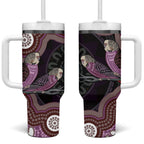 Purple Budgerigar Australia Indigenous Art Tumbler With Handle