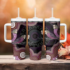 Purple Budgerigar Australia Indigenous Art Tumbler With Handle