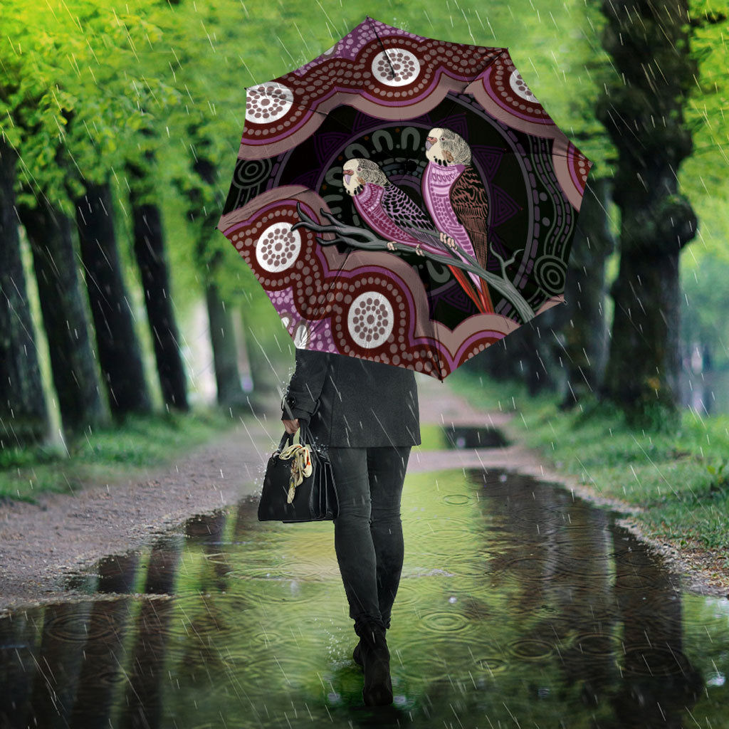 Purple Budgerigar Australia Indigenous Art Umbrella