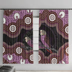 Purple Budgerigar Australia Indigenous Art Window Curtain