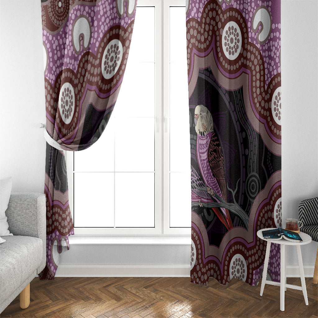 Purple Budgerigar Australia Indigenous Art Window Curtain
