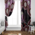 Purple Budgerigar Australia Indigenous Art Window Curtain