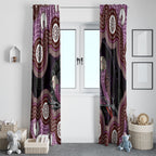 Purple Budgerigar Australia Indigenous Art Window Curtain