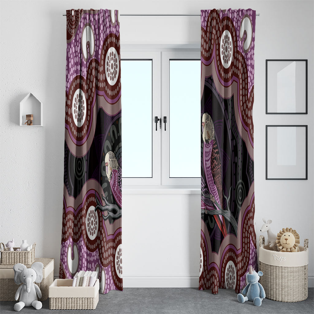 Purple Budgerigar Australia Indigenous Art Window Curtain