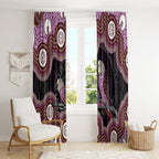 Purple Budgerigar Australia Indigenous Art Window Curtain