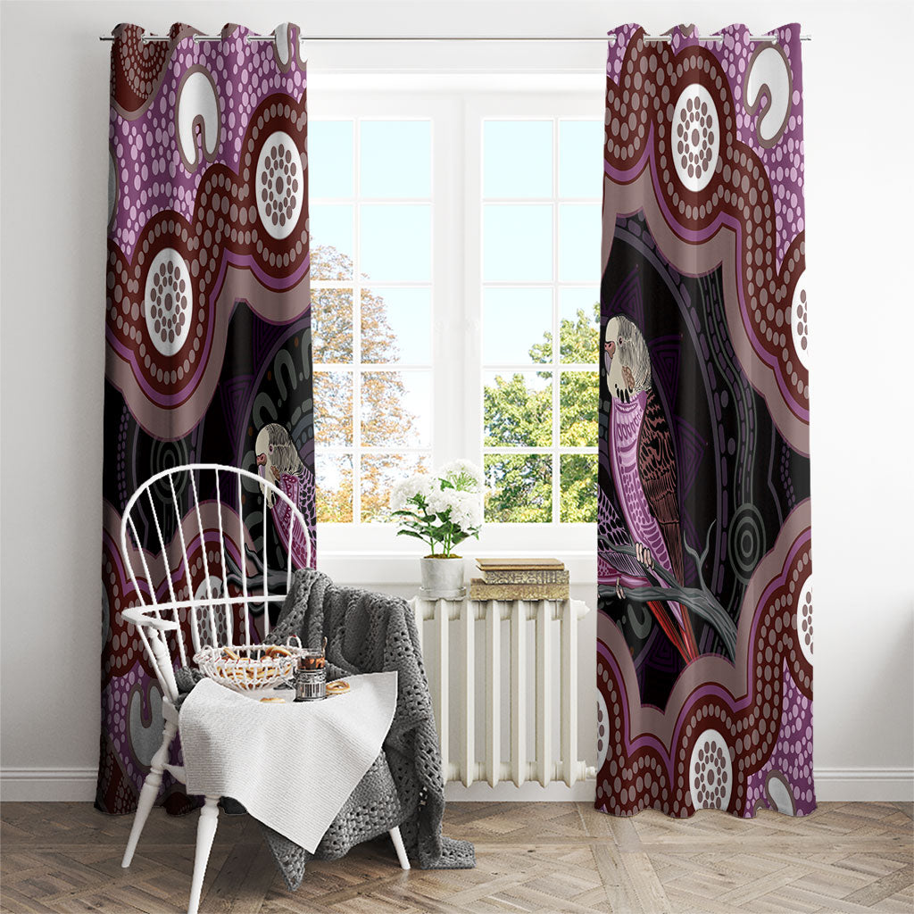 Purple Budgerigar Australia Indigenous Art Window Curtain