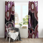 Purple Budgerigar Australia Indigenous Art Window Curtain