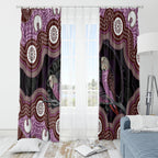 Purple Budgerigar Australia Indigenous Art Window Curtain