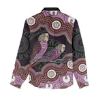 Purple Budgerigar Australia Indigenous Art Women Casual Shirt