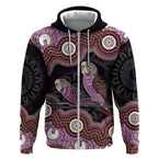 Purple Budgerigar Australia Indigenous Art Zip Hoodie