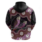 Purple Budgerigar Australia Indigenous Art Zip Hoodie