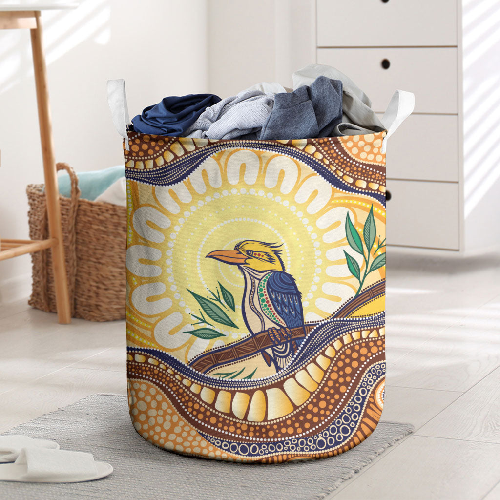 Kookaburra Australia Indigenous Art Laundry Basket