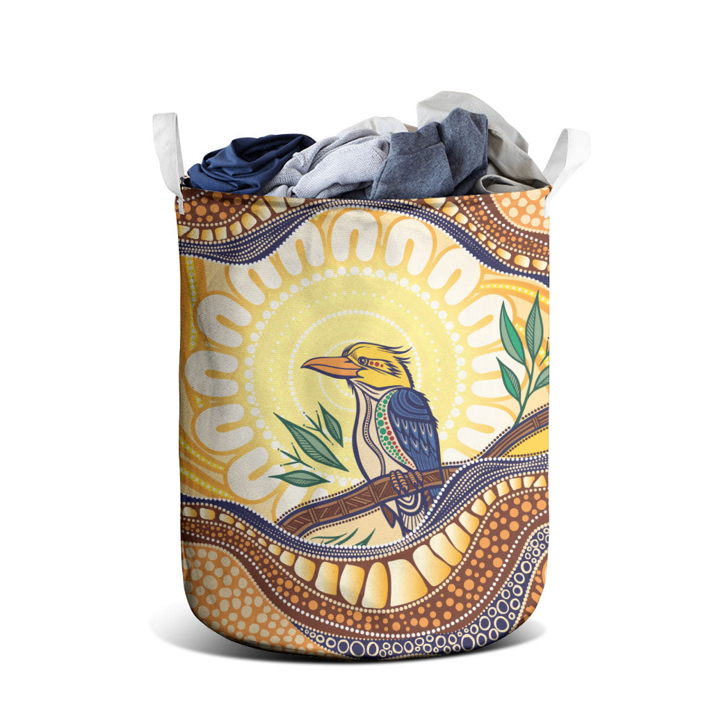 Kookaburra Australia Indigenous Art Laundry Basket