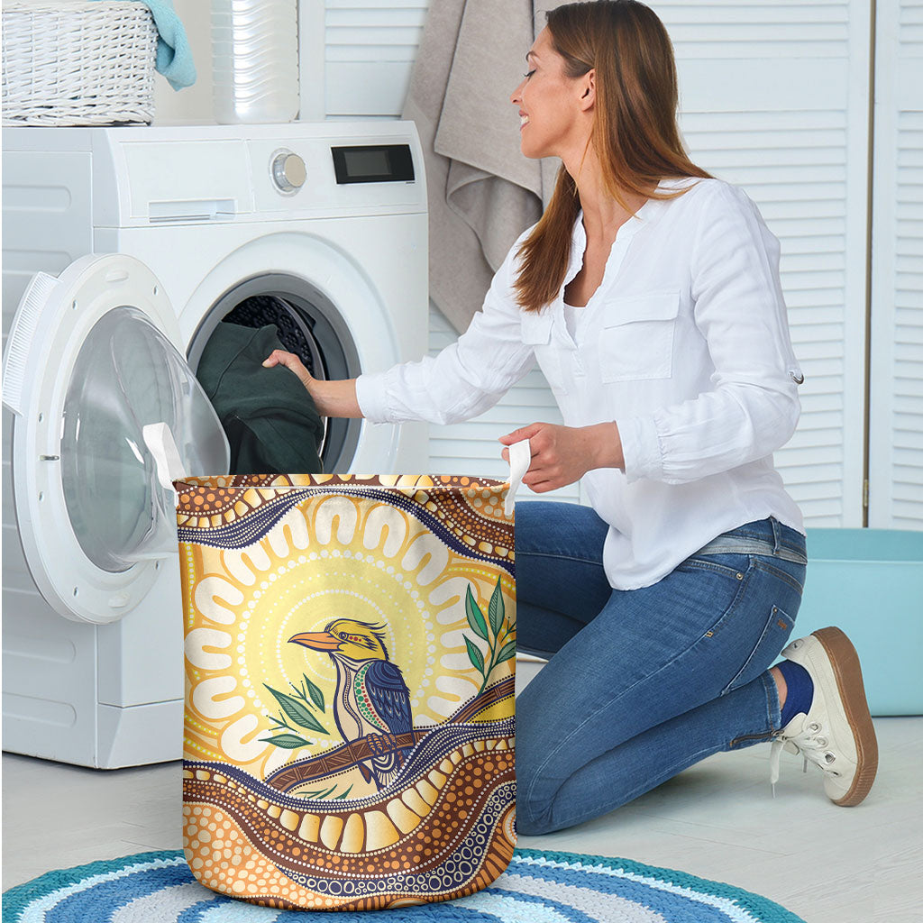 Kookaburra Australia Indigenous Art Laundry Basket