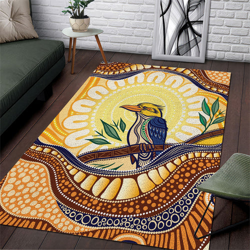 Kookaburra Australia Indigenous Art Area Rug