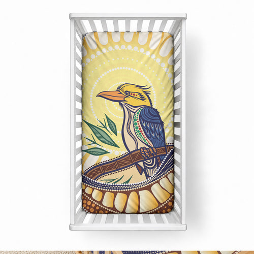 Kookaburra Australia Indigenous Art Baby Bed Cover