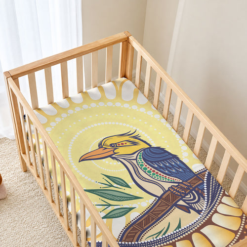 Kookaburra Australia Indigenous Art Baby Bed Cover