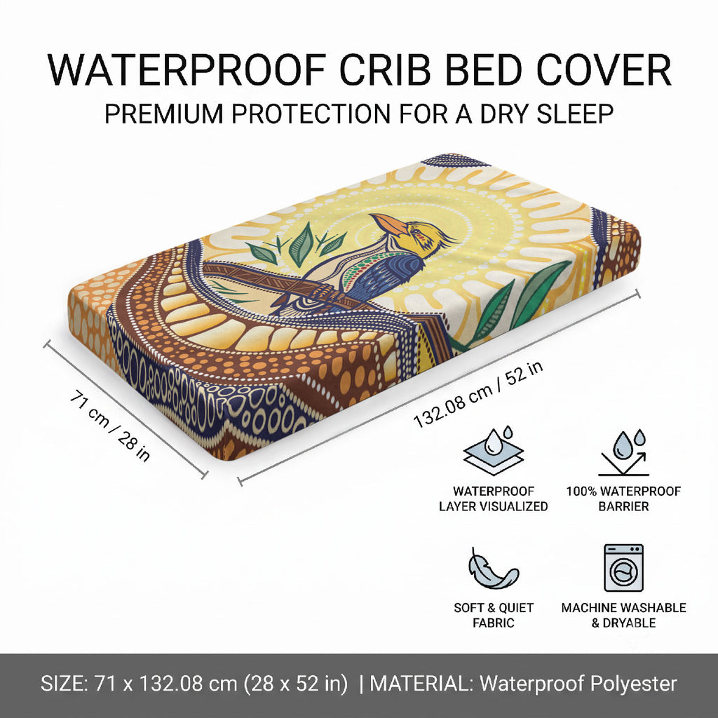 Kookaburra Australia Indigenous Art Baby Bed Cover
