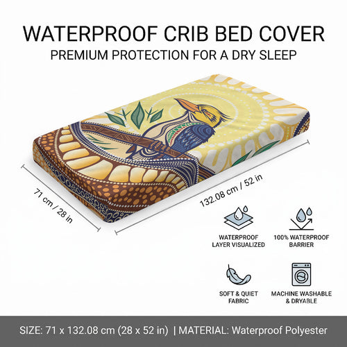 Kookaburra Australia Indigenous Art Baby Bed Cover
