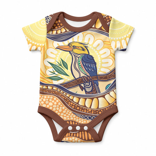 Kookaburra Australia Indigenous Art Baby Onesie