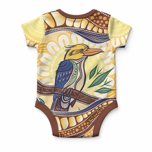 Kookaburra Australia Indigenous Art Baby Onesie