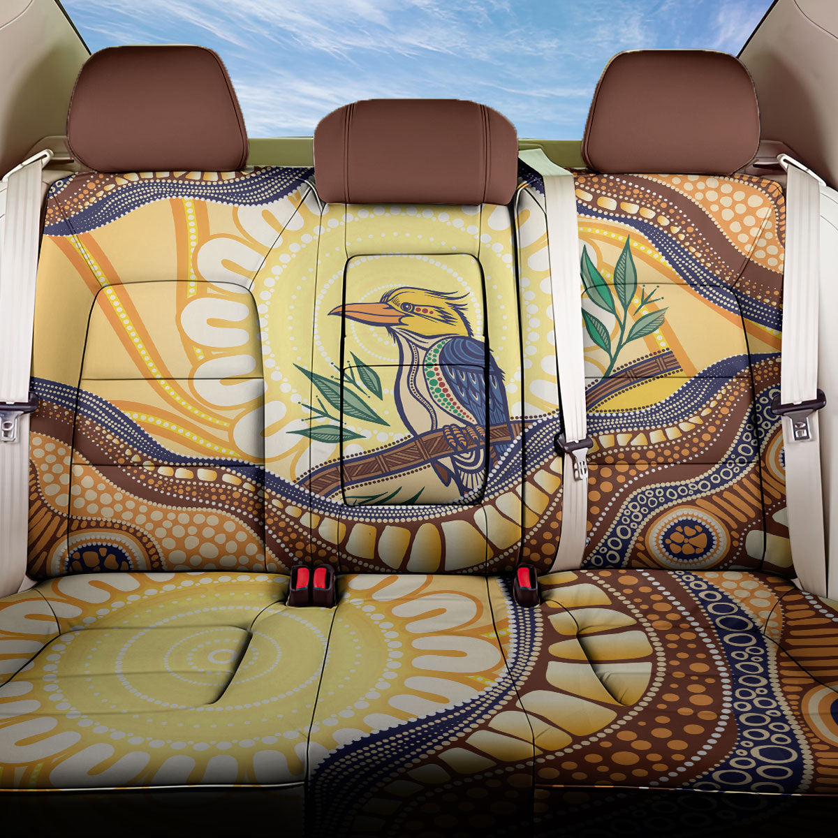Kookaburra Australia Indigenous Art Back Car Seat Cover