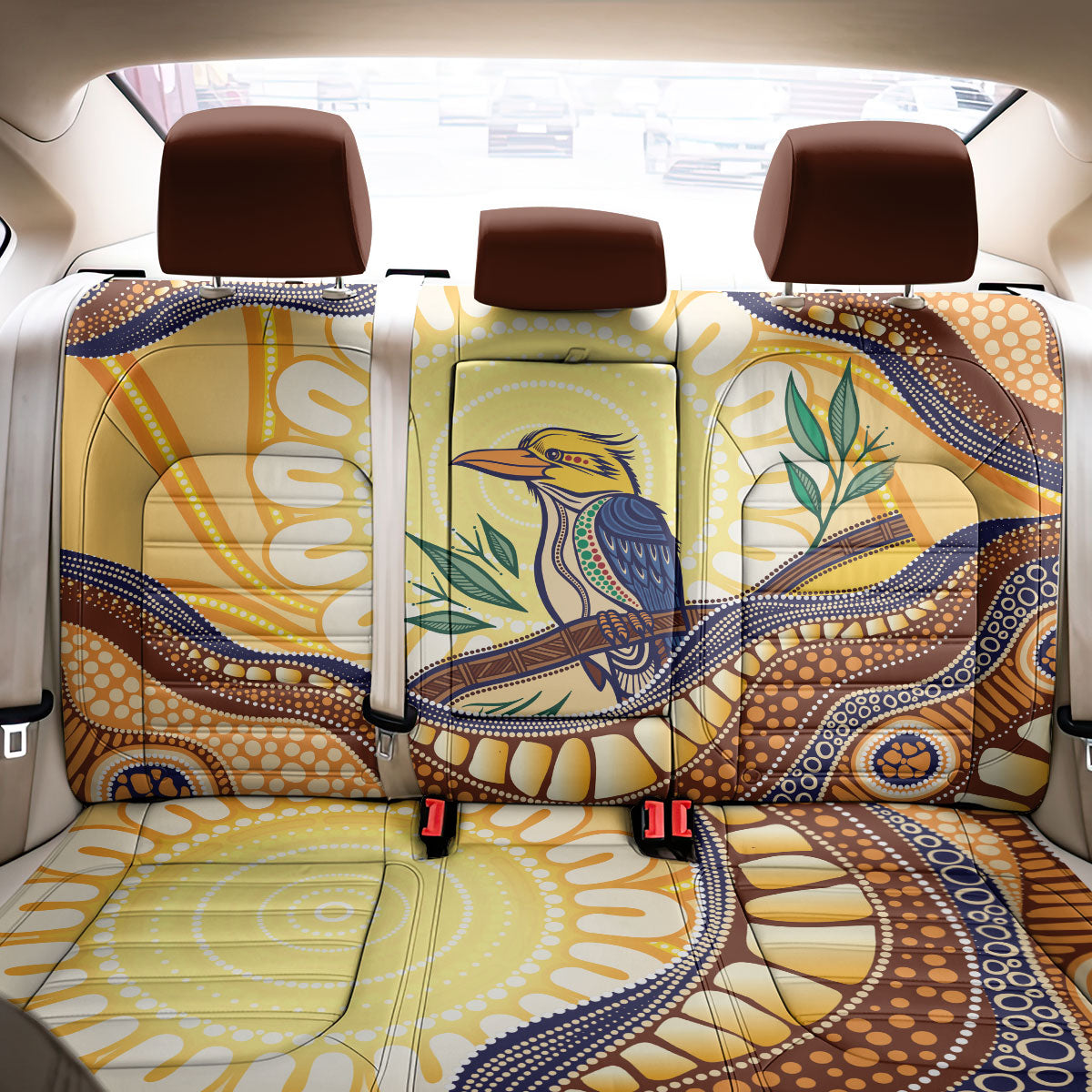 Kookaburra Australia Indigenous Art Back Car Seat Cover