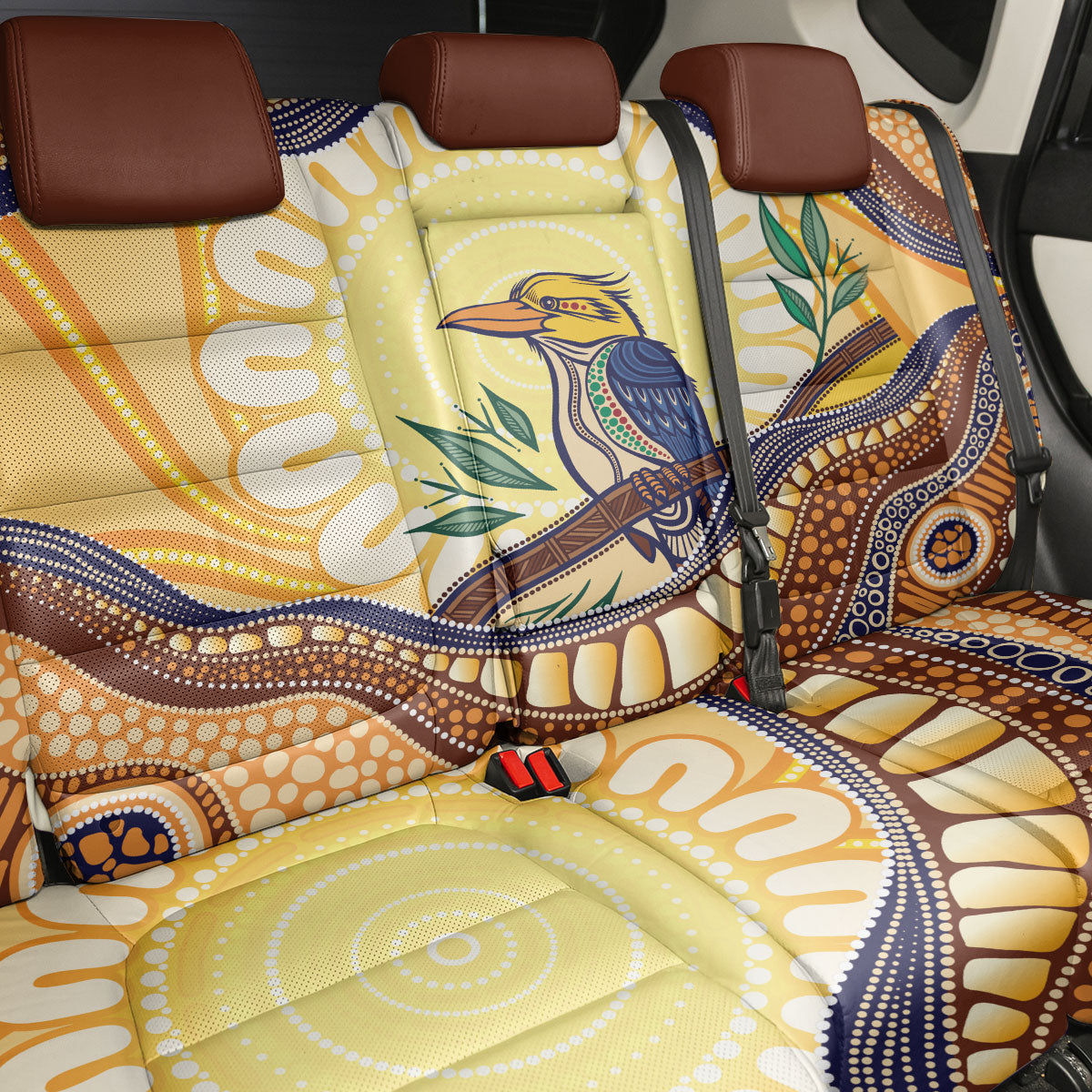 Kookaburra Australia Indigenous Art Back Car Seat Cover