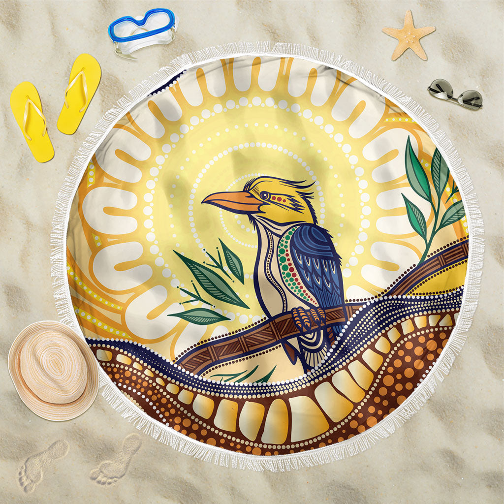Kookaburra Australia Indigenous Art Beach Blanket