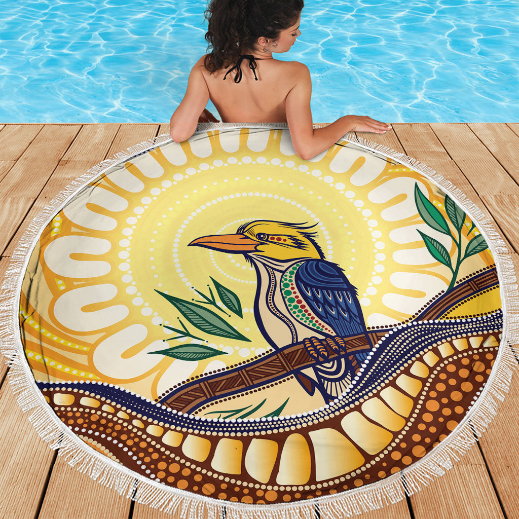 Kookaburra Australia Indigenous Art Beach Blanket