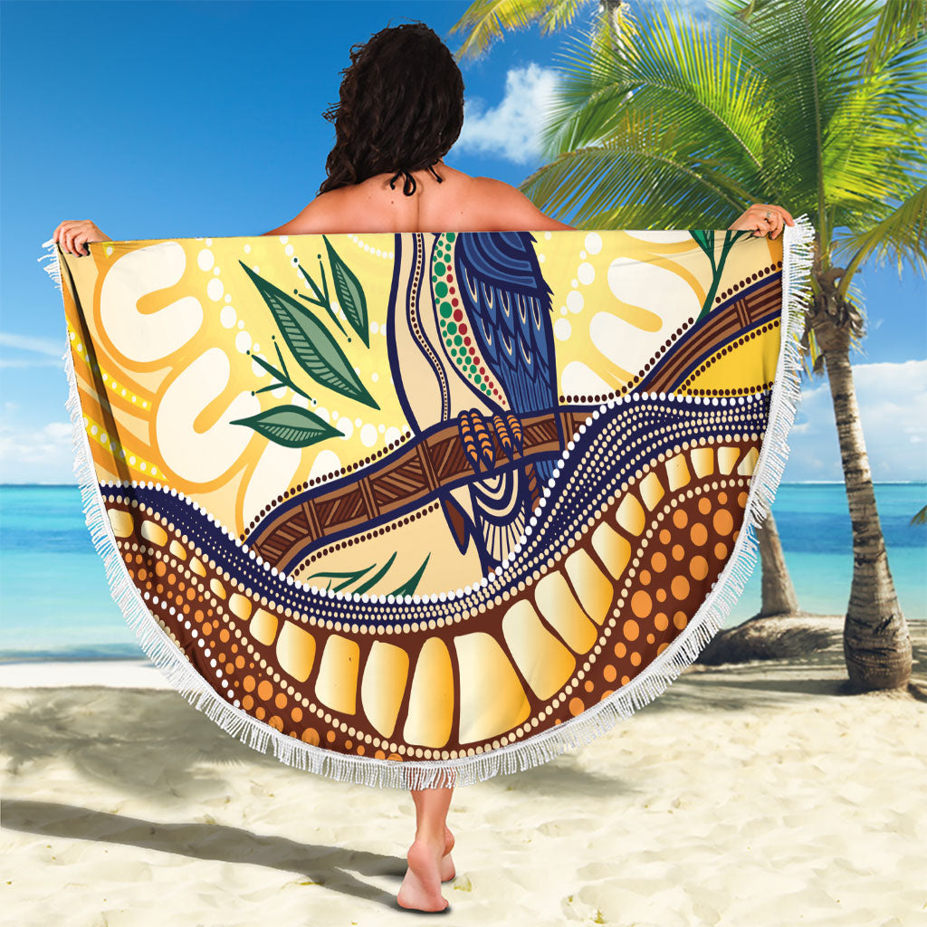 Kookaburra Australia Indigenous Art Beach Blanket