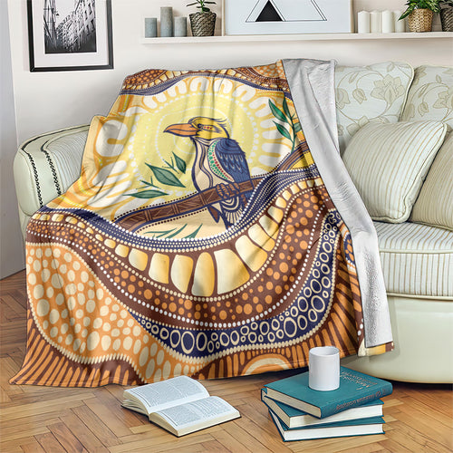 Kookaburra Australia Indigenous Art Blanket