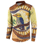 Kookaburra Australia Indigenous Art Button Sweatshirt