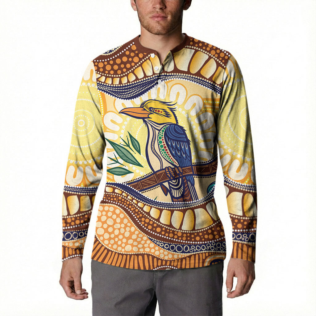 Kookaburra Australia Indigenous Art Button Sweatshirt