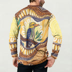 Kookaburra Australia Indigenous Art Button Sweatshirt