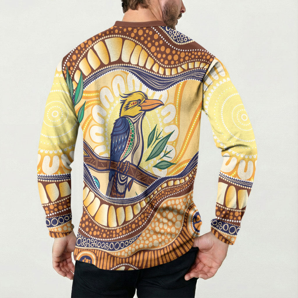 Kookaburra Australia Indigenous Art Button Sweatshirt