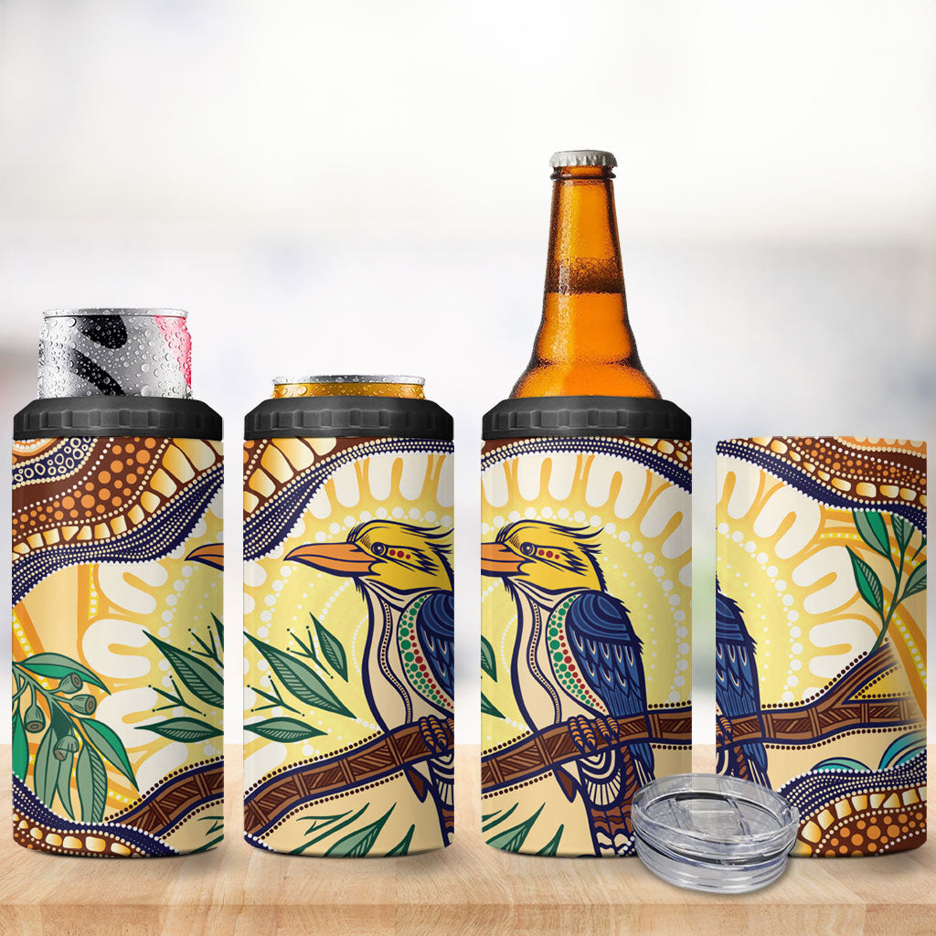 Kookaburra Australia Indigenous Art 4 in 1 Can Cooler Tumbler