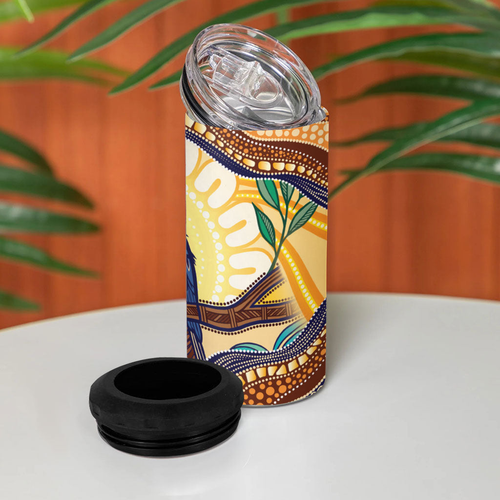 Kookaburra Australia Indigenous Art 4 in 1 Can Cooler Tumbler