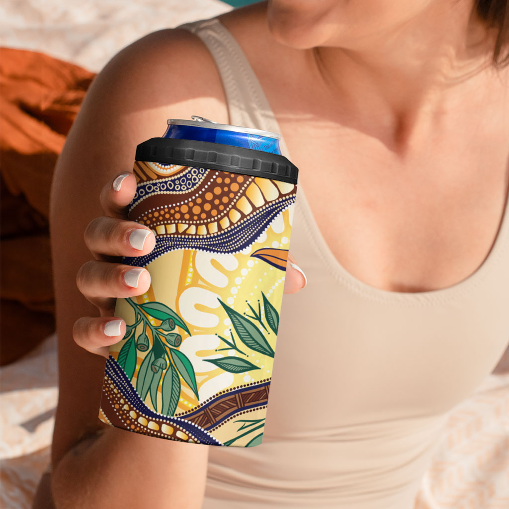 Kookaburra Australia Indigenous Art 4 in 1 Can Cooler Tumbler