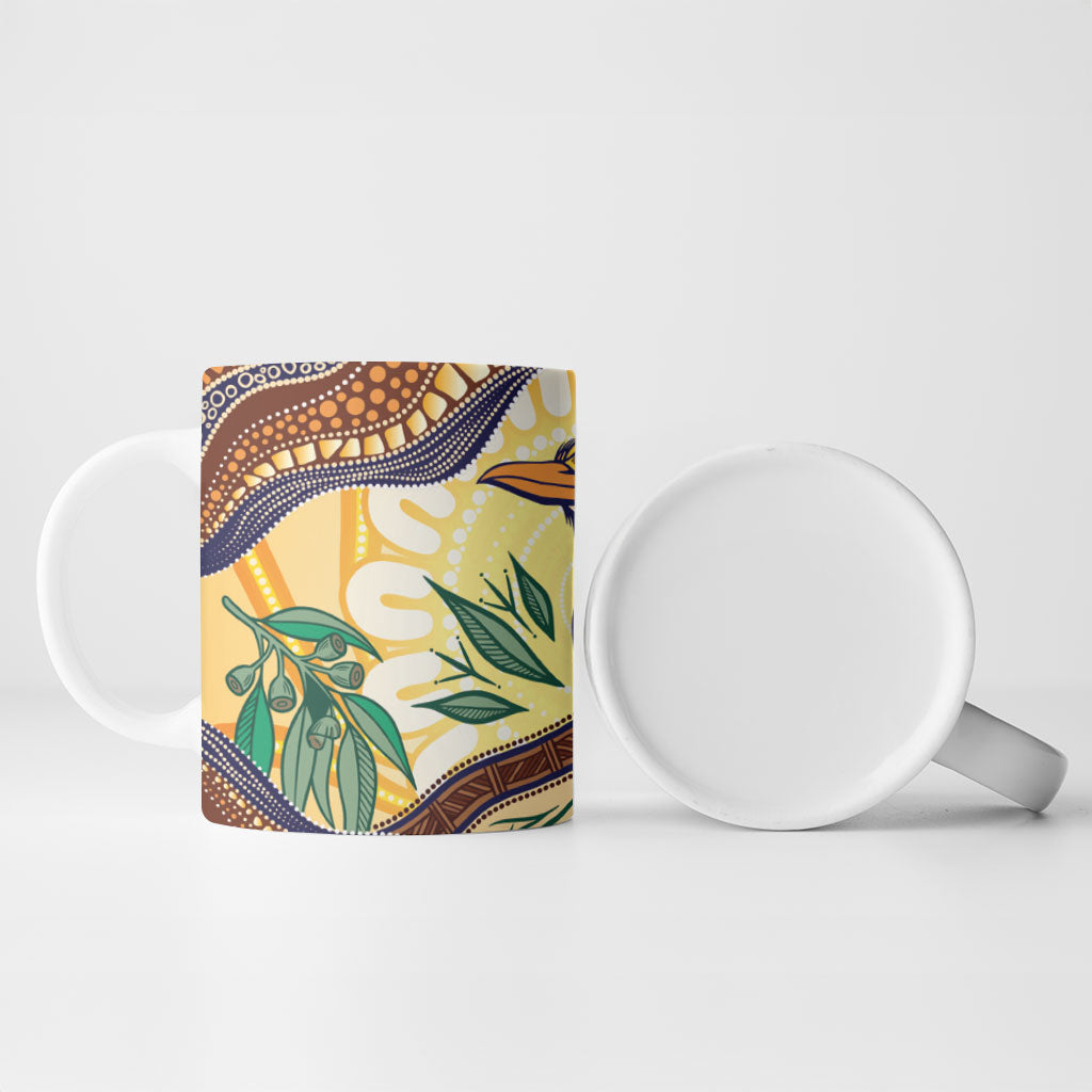 Kookaburra Australia Indigenous Art Ceramic Mug