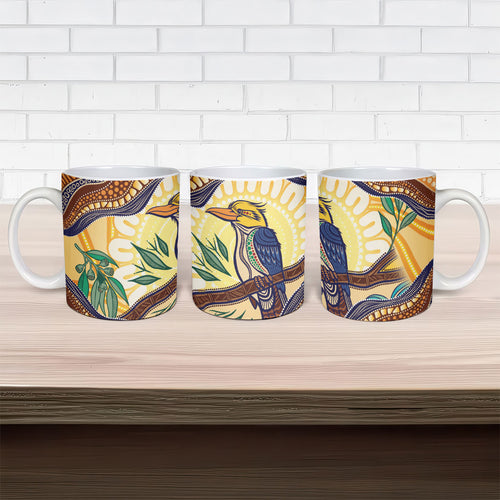Kookaburra Australia Indigenous Art Ceramic Mug