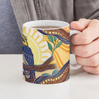 Kookaburra Australia Indigenous Art Ceramic Mug